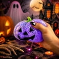 thumbnail image 4 of UALSRZL Halloween Pumpkin Squeeze Toys, Slow Rise Glitter Dumpling Squishies, Cute Pumpkins Stress Ball Gifts for Adults Anxiety Relief Office, Purple, 4 of 7