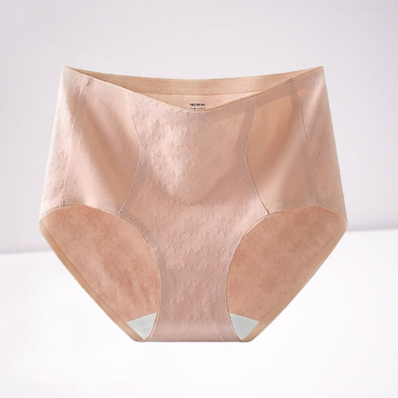Clearance & Promo,High Waist Tummy Lifting Briefs, Solid Color Lace, Breathable Underwear, For Women, Butt Enhancing, Compression Shapewear, Seamless, Comfort Fit All-Day Wearable|Cotton,Pink