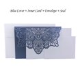 thumbnail image 1 of Tarjeta de invitación de boda cortada con láser, tarjeta de felicitación elegante, negocios personalizados con tarjeta RSVP, suministros de fiesta, azul y blanco, 100 Uds., 1 of 4
