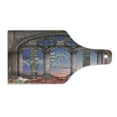 thumbnail image 2 of Gothic Cutting Board, Colonnade in Secret Garden with Flowers at Sunset Enchanted Forest, Decorative Tempered Glass Cutting and Serving Board, Wine Bottle Shape, Lilac Grey Blue, by Ambesonne, 2 of 5