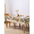 thumbnail image 3 of Easter Bunny Eggs Rectangle Tablecloth, Spring Tulips Farm House Rabbits Blue Plaid Waterproof & StainResistant Tablecloth, Washable Oil-proof Table Cover for Dining/Party/Wedding/Buffet 60x120 In, 3 of 9
