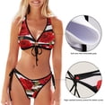 thumbnail image 3 of Dreamtimes Exotic Flowers Bikinis Swimsuit Set for Women Swimwear Triangle Bathing Suit Tie String Thong, X-Large, 3 of 7