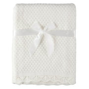 Baby Dove Popcorn Scallop Knit Blanket