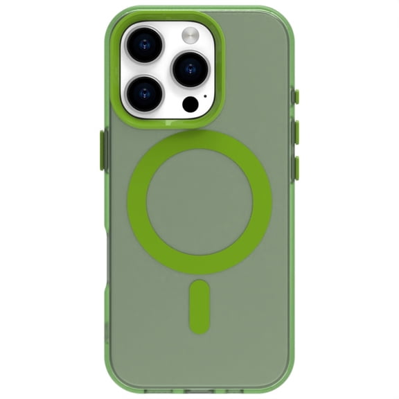 ELEHOLD Case for iPhone 16 Magnetic Shockproof Case Slim Matte Transparent Rugged Cover, Skin Friendy Feel, Compatibel with MagSafe, Green