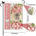 thumbnail image 5 of Pink Pumpkins Garden Flag Welcome Fall Thanksgiving Day Pumpkins for Outside Party Fall Thanksgiving Day Holiday Gift for Friends Of Pink Lovers Farmhouse Decoration 12.5 x 18 Inch, 5 of 6