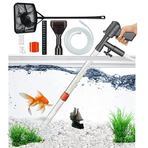 Hinzonek 2023 Aquarium Gravel Cleaner Vacuum Fish Tank Vacuum Cleaner Tools Gravel Sand Siphon Vacuum Cleaner