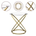 thumbnail image 3 of Modern Round Glass Coffee Table –Side Table with Elegant Gold Metal Frame and Tempered Glass Top,Perfect End Table for Living Room, Bedroom, or Office, 3 of 6