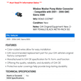thumbnail image 2 of Window Washer Pump Motor Connector - Compatible with 2001 - 2006 GMC Sierra 3500 2002 2003 2004 2005, 2 of 2