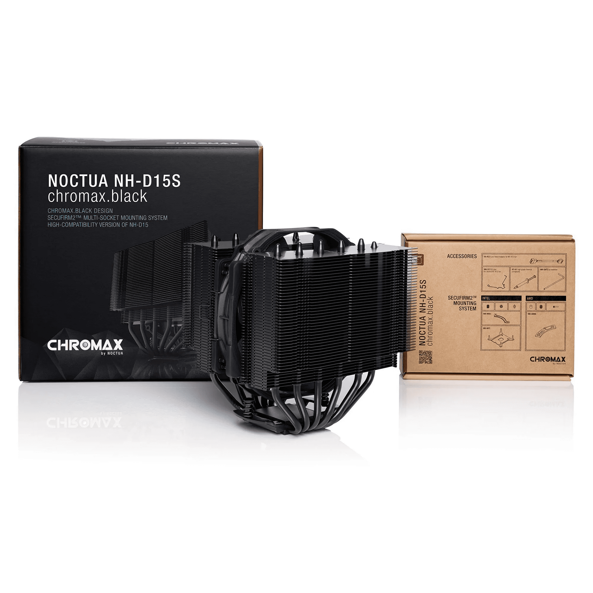 Noctua NH-D15S CChromax. Dual-Tower CPU Cooler NF-A15 PWM 140mm Fan (Black)