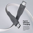 thumbnail image 3 of Powertek USB-C to USB-C Two-Tone Pastel Fast Charge Cable, 6 ft, Grey, 3 of 7