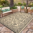 thumbnail image 3 of Nanan 9x12 Outdoor Rug, Reversible Waterproof Plastic Patio Rug, Classic Vintage Style RV Camping Mat for Porch, Backyard, Deck, Balcony, Poolside, Black Brown, 3 of 8