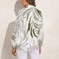 thumbnail image 2 of Sage Green Botanical Long Sleeve Blouse Woman Streetwear Casual Shirts Summer Oversize Woman Streetwear Clothing Birthday Present, 2 of 7