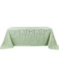 thumbnail image 4 of BalsaCircle 90" x 132" Sage Green Gold Metallic Geometric Design Polyester Rectangle Tablecloth Event, 4 of 8