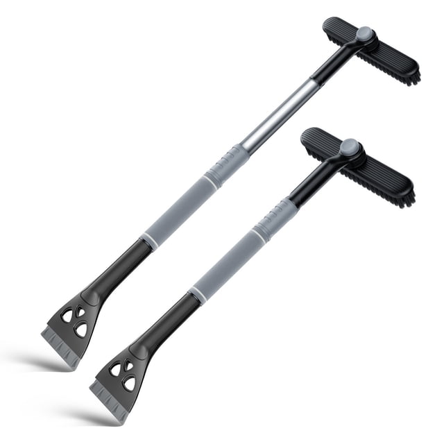 Tyidzon Snow Scraper With Brush 3 In 1 Windshield Defrosting Scalable Removal Shovel
