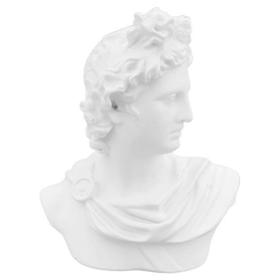 HONMEET Small Greek Bust Statue Resin White 1Pcs 4.5x4x2.4in