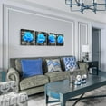thumbnail image 3 of Canvas Wall Art For Living Room Family Wall Decor For Bedroom Modern Kitchen Wall Decorations Blue Rose Flowers Wall Pictures Artwork Black And White Canvas Art Prints Bathroom Home Decor 4 Pieces, 3 of 6