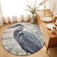thumbnail image 2 of Grey Heron Area Rugs 4' (Round) Green Leafy Branches Wooden Grain Rustic Farmhouse Floor Rug&nbsp;Non Slip Low Pile Ultra Soft Throw Carpet for Entryway Indoor Entrance Kitchen Bathroom, 2 of 9
