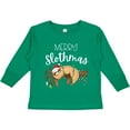 thumbnail image 3 of Inktastic Merry Slothmas Cute Christmas Sloth in Hat with Lights Boys or Girls Long Sleeve Toddler T-Shirt, 3 of 5