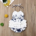 thumbnail image 6 of Newborn Infant Baby Girl Sunflower Print V Neck Sleeveless Backless Romper Tutu Dress Bodusuit, 6 of 8