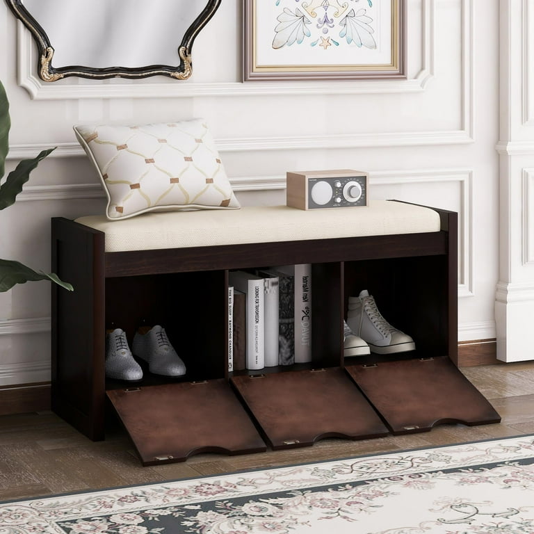 Winado 3 Cube Organizer Entryway Storage Bench with Removale