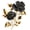 Black Roses Gold Leaves, variant on Yayeee 4 Pack Cabinet Knobs with Screws Round Zinc Drawer Pulls for Kitchen, Black Roses Gold Leaves