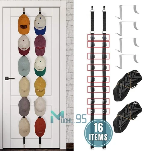 Hat Rack For Baseball Caps Organizer Holder Door /Wall Mount Hat Closet Hanger