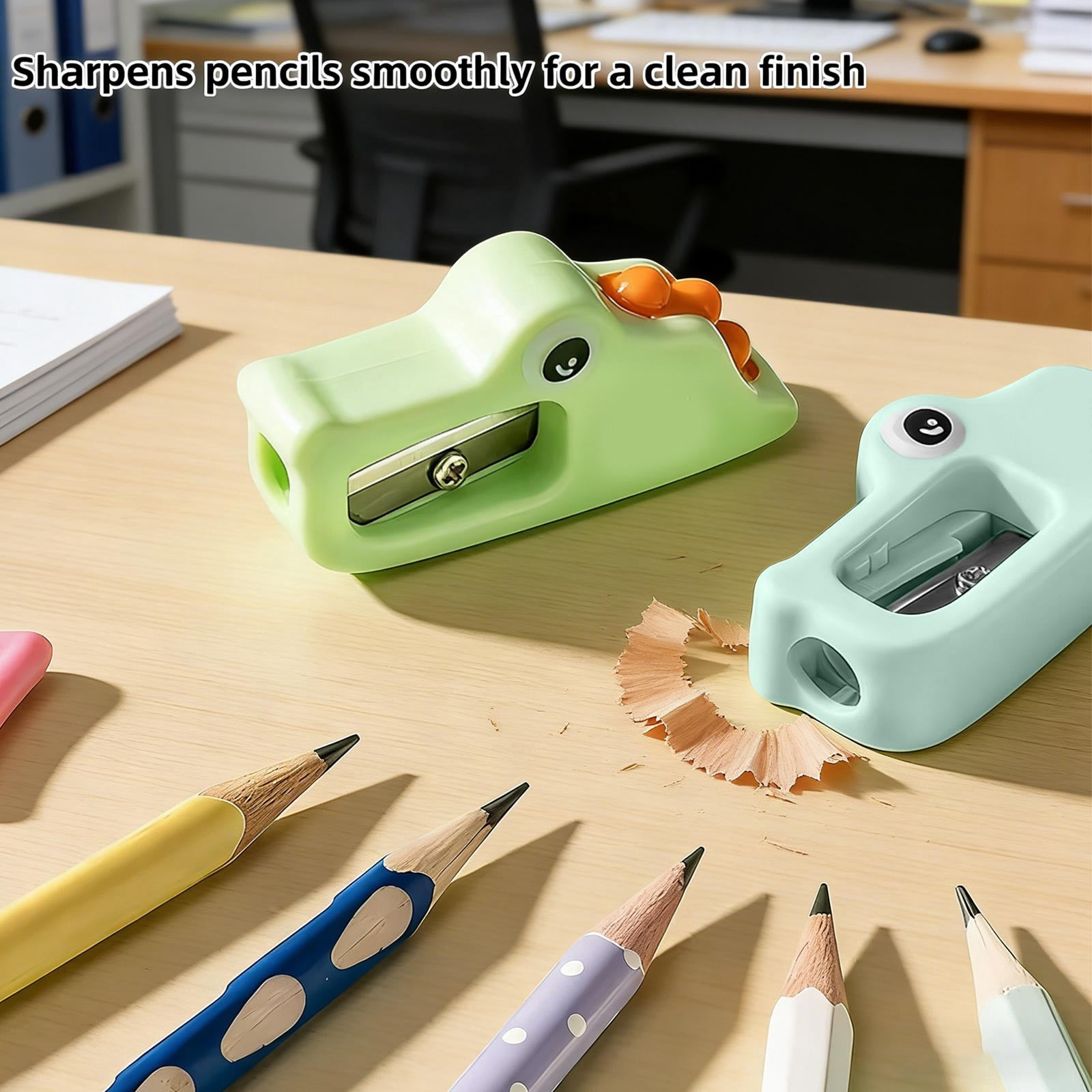 Seyotauo Plastic Pencil Sharpener, Portable Handheld Manual Design, Durable Cutting Performance, Practical Stationery for Student Study, Drawing, Classroom, Office and Travel Daily Use