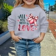 thumbnail image 2 of Toddler Sweatshirt Girls 4t Crewneck Long Sleeve Hooded Sweatshirt Letter Print Funny Tee Tops Infant To Big Kid Sizes Light Gray,4-5 Years, 2 of 4