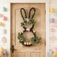 thumbnail image 2 of Bunny Ear Wreath, Easter Rabbit Ear Door Hanging, Floral Rattan Ornament for Home, Spring Holiday Wall Decoration, Cute Bunny Ear Flower Wreath, 2 of 6