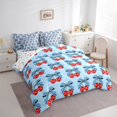 thumbnail image 3 of Feelyou Kawaii Princess Ribbon Bedding Comforter Set 7pcs, Cute Stars Cherry Queen Bedding Sets, Teens Kids Boys Girls Reversible Queen Sheet Sets, Breathable Home Decor, 3 of 7