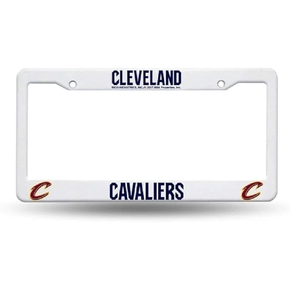 Cleveland Basketball Cavaliers Raised Letter White Plastic License Plate Frame