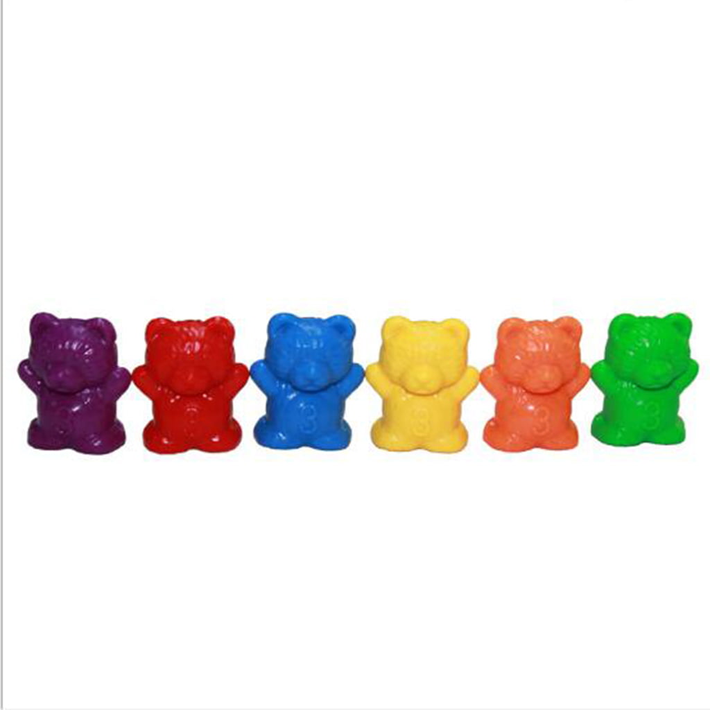 120pcs Rainbow Counting Bears Colorful  Plastic Counting Sorting Bears Toys 