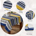 thumbnail image 5 of Navy Blue Yellow Striped Table Cloth Waterproof Tablecloths, Farmhouse Vintage Stripe Tablecloth Dining Table Cover for Kitchen Party Tabletop Outdoor, Rectangle Tablecloth 54x108 Inch, 5 of 9
