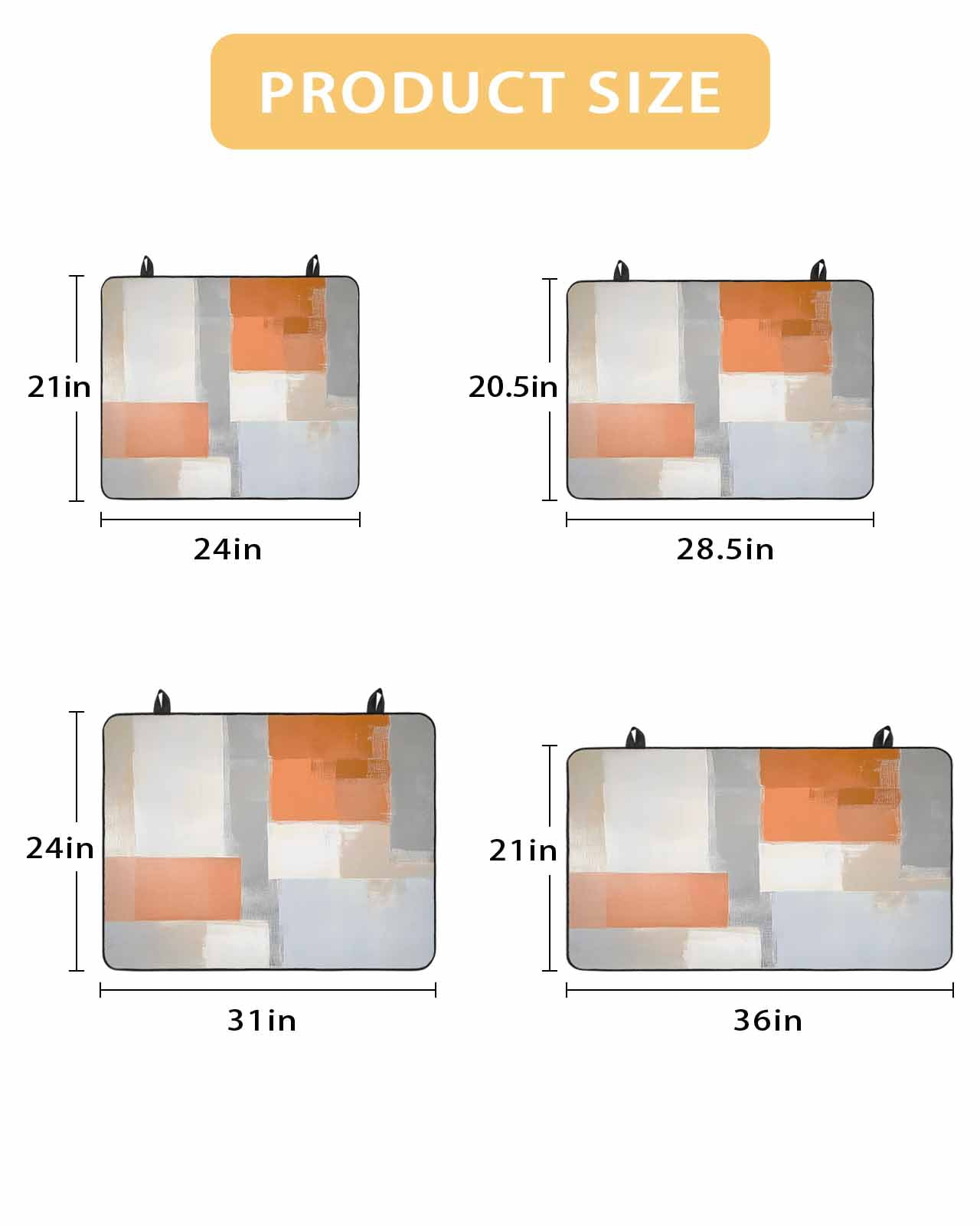 nqOlkjepod Large Induction Cooktop Protector Mat 24"x21", Burnt Orange Grey Stove Top Covers for Electric Stove, Abstract Art Color Block Decorative Stove Burner Cover Mats, Glass Top Stove Cover