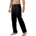 thumbnail image 2 of Innerwin Bottoms Solid Color Men Pants Outdoor Elastic Waist Loose Trousers Black XL, 2 of 7