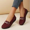 thumbnail image 2 of Eltusu Women Loafer Flat Shoes, No Slip Office Breathable Round Toe Dress Shoes Wine Size 5.5-9.5, 2 of 5