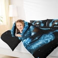 thumbnail image 3 of Castle Fairy Glam Black Woman Twin Comforter Sets 2pcs,Bling Starry Sky Print Bedding Set,Blue Silver,Black Reversible,1 Comforter and 1 Pillowcase, 3 of 6