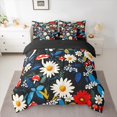 thumbnail image 2 of Manfei Groovy Daisy Flower Bedding Comforter Set 7 Pieces, Rustic Farmhouse Full Bedding Set, Jungle Mushroom Plant Reversible Fitted Sheet Flat Sheet, Super Cozy Room Decor, 2 of 7