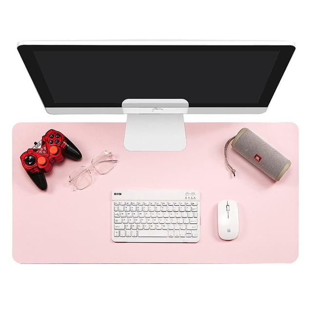 Protector de succión de escritorio impermeable de 70*35 cm Alfombrilla de ratón Alfombrilla de escritorio de cuero grande para teclado y ratón Rosa