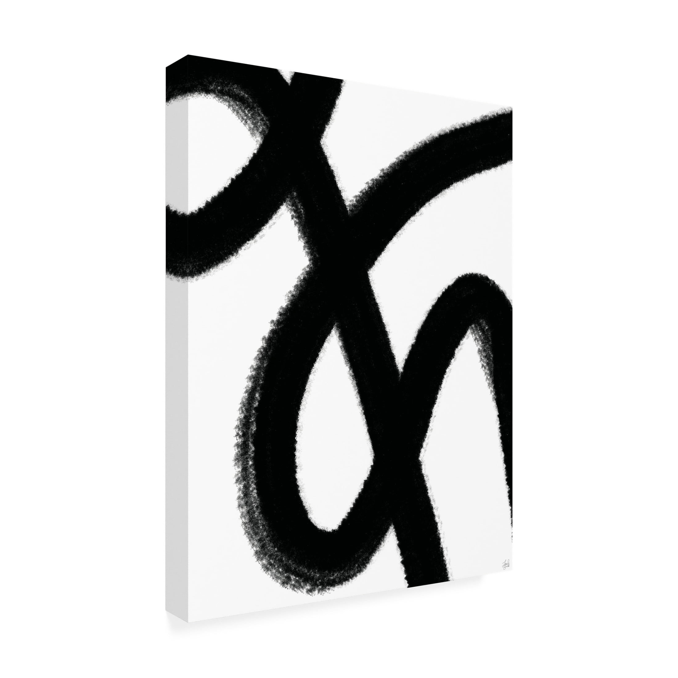 Canvas Wall Art - Line and Brush 'Big Brush 3' Wall Art for Living Room, Bedroom, or Office Décor by Trademark Fine Art - 35 x 47 Inches