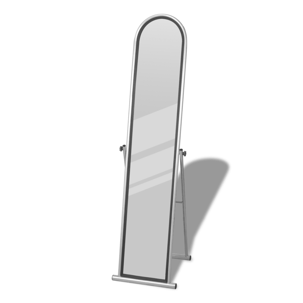 Floor Mirror Free Standing Full Length Rectangular Gray