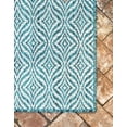 thumbnail image 6 of Unique Loom Outdoor Trellis Collection Area Rug - Deco Trellis (9' x 12' 2" Rectangle Teal/Ivory), 6 of 7