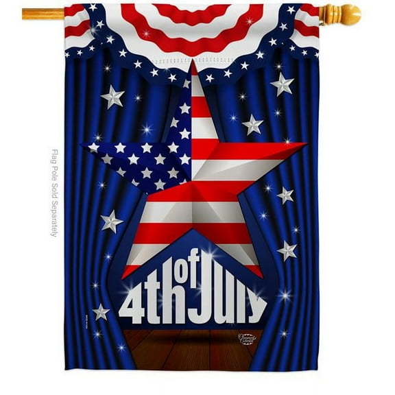 Ornament Collection H192075-BO 28 x 40 in. Stars 4th of July American Fourth Vertical House Flag with Double-Sided Decorative Banner Garden Yard Gift