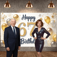 thumbnail image 6 of Glittery Design Happy 67th Birthday Banner Gold Number 67th Birthday Display Colorful Balloons Polka Dot Pattern Birthday Backdrop for 67th Birthday Party Indoor Decoration Photo Shoot, 6 of 8