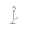 thumbnail image 2 of 14kt White Gold Womens Round Diamond Y Initial Letter Pendant 1/8 Cttw, 2 of 2