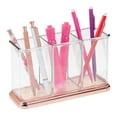 thumbnail image 6 of mDesign Plastic Organizer Cup Holder for Home Office Storage - Clear/Rose Gold, 6 of 6