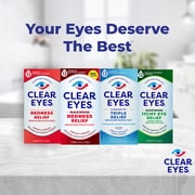 (2 pack) Clear Eyes Maximum Red Eye Relief Lubricant Eye Drops, Daily Use, 0.5 fl oz