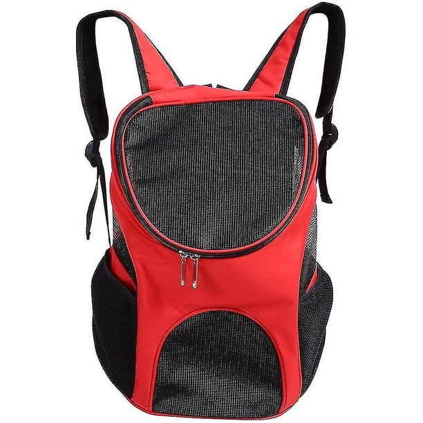 Mochila para perros Mochila transpirable para mascotas con malla Confort Mochila para gatos Mochila para mascotas para perros pequeños Gatos Senderismo Viajes Camping al aire libre (rojo