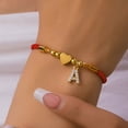 thumbnail image 3 of SKQIT Initial Bracelets for Women Men Initial A-Z Heart Letter Charm Bracelets Handmade Adjustable Rope Bracelets for Teen Girls Boy Mom Birthday Gifts, 3 of 6