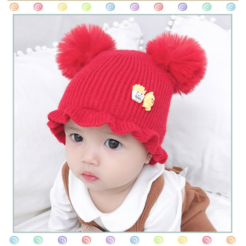 Details about   Knit Winter Beanie Pom Pom Knit Hat for Kids Toddler Children Cotton Lined 